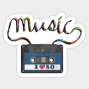 80’s Graphic Design Gifts for 80s Music Lover Sticker